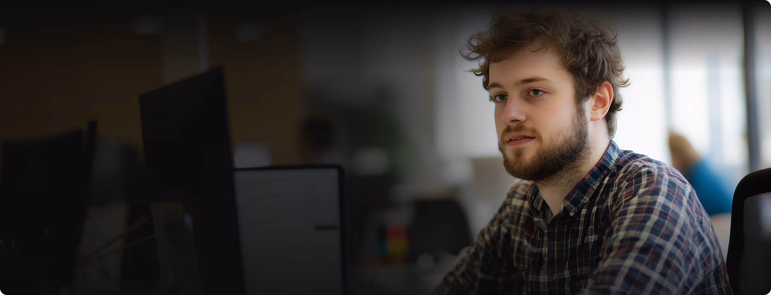 Engineer working at a computer